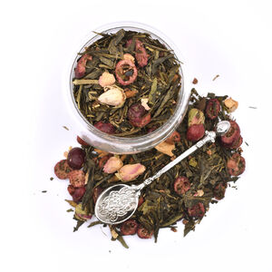 Sencha Vörösáfonya / Rózsa ízesített zöld tea 100g 
